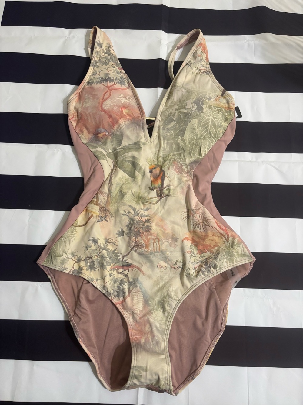 BNWT TA3 Plungey Triangle Shape Wear One Piece Swimsuit Medium X-Long